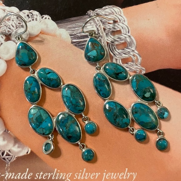 Silpada Turquoise Sterling Silver VIEQUES Earrings W3289 - Picture 1 of 16